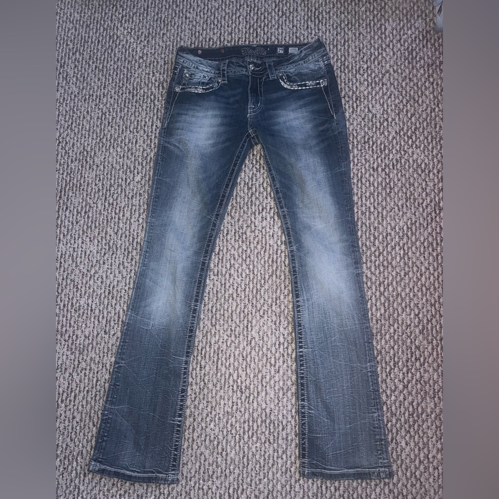 Miss Me! Blue low rise bootcut jeans with a flattering fit!!